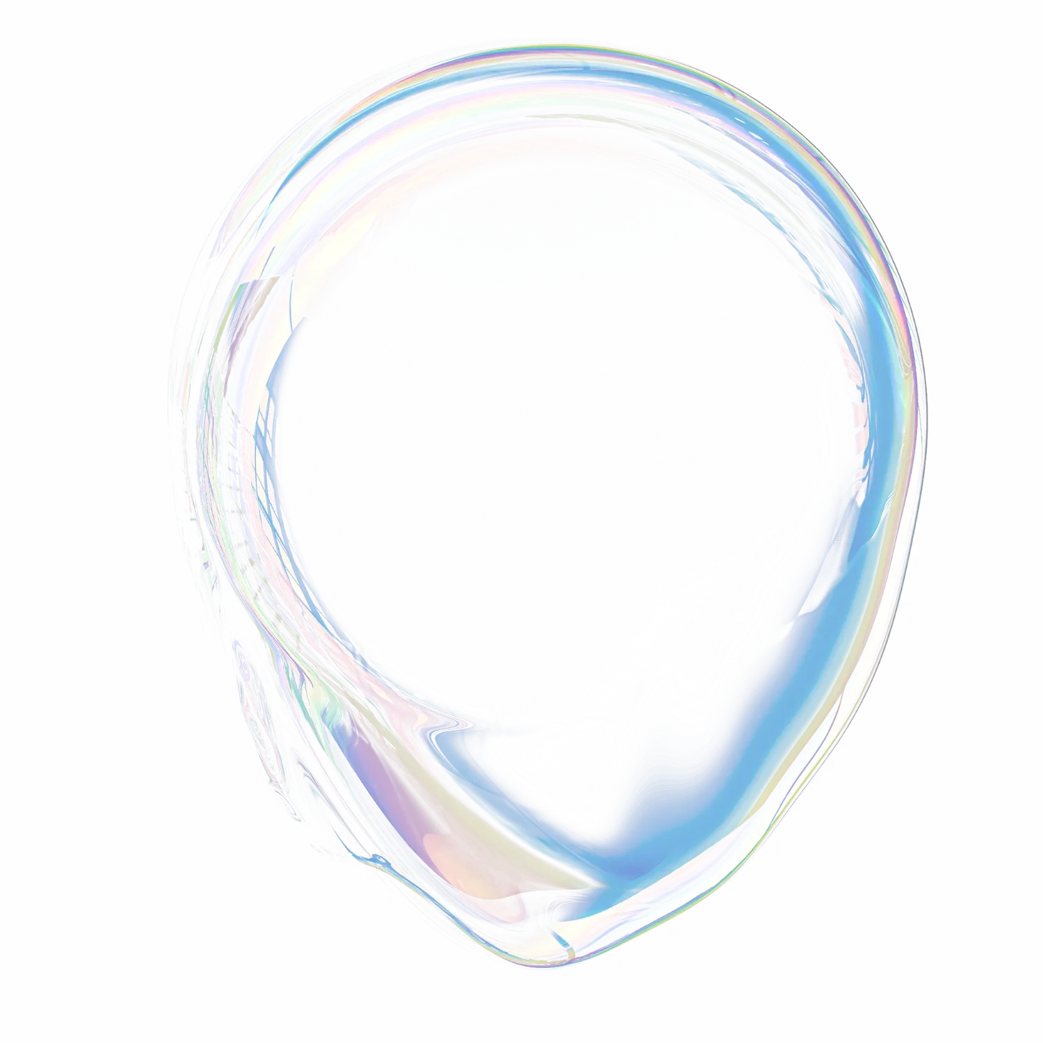 Bolla trasparente con riflessi colorati