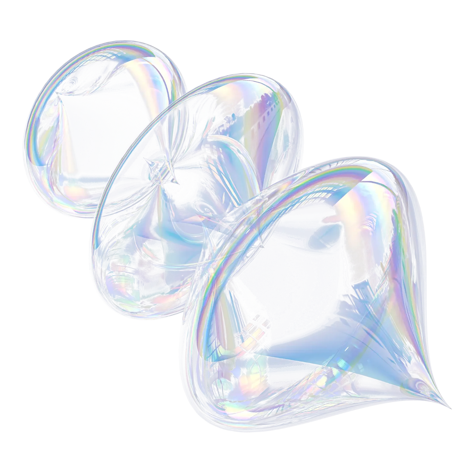 Bolla trasparente con riflessi colorati