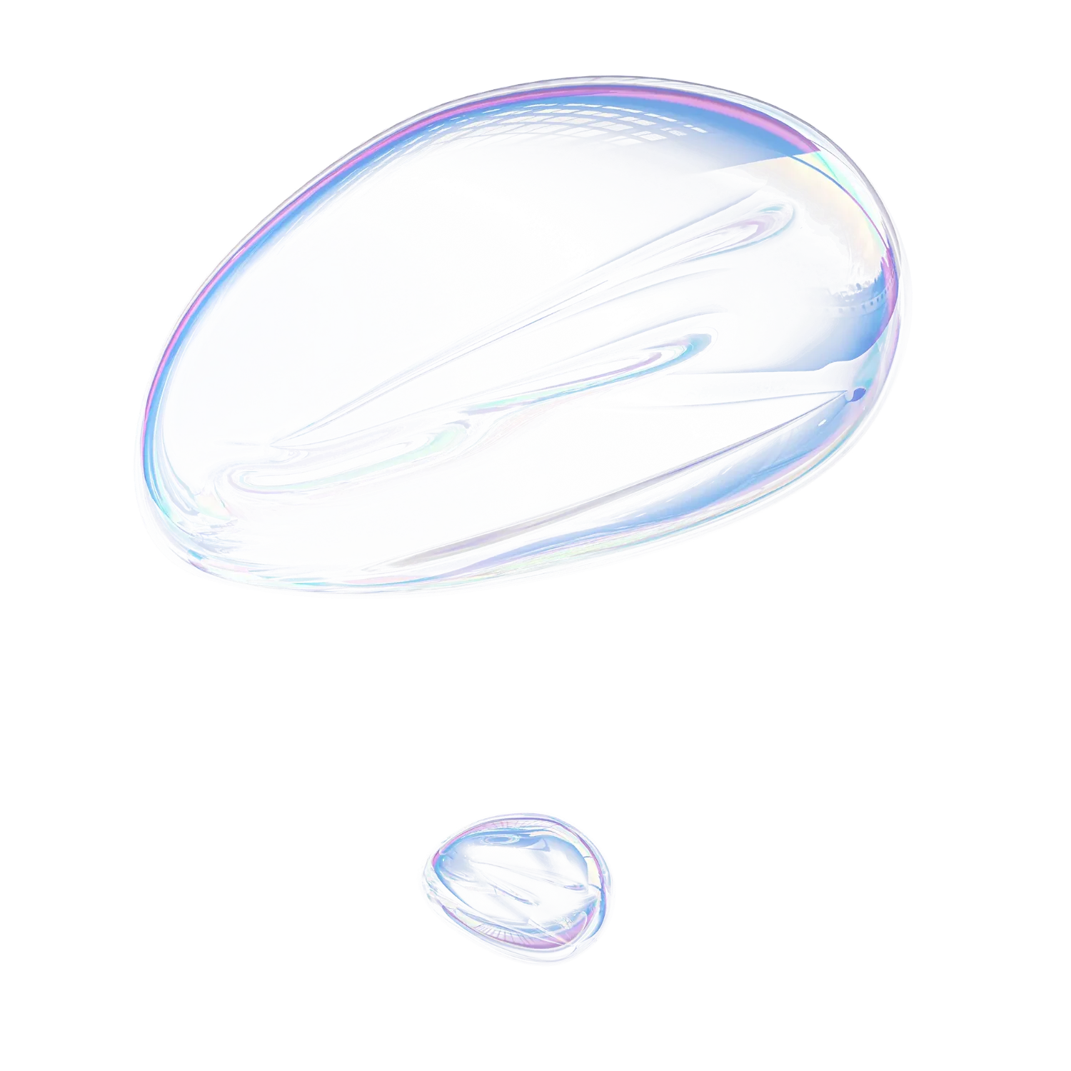 Bolla trasparente con riflessi colorati