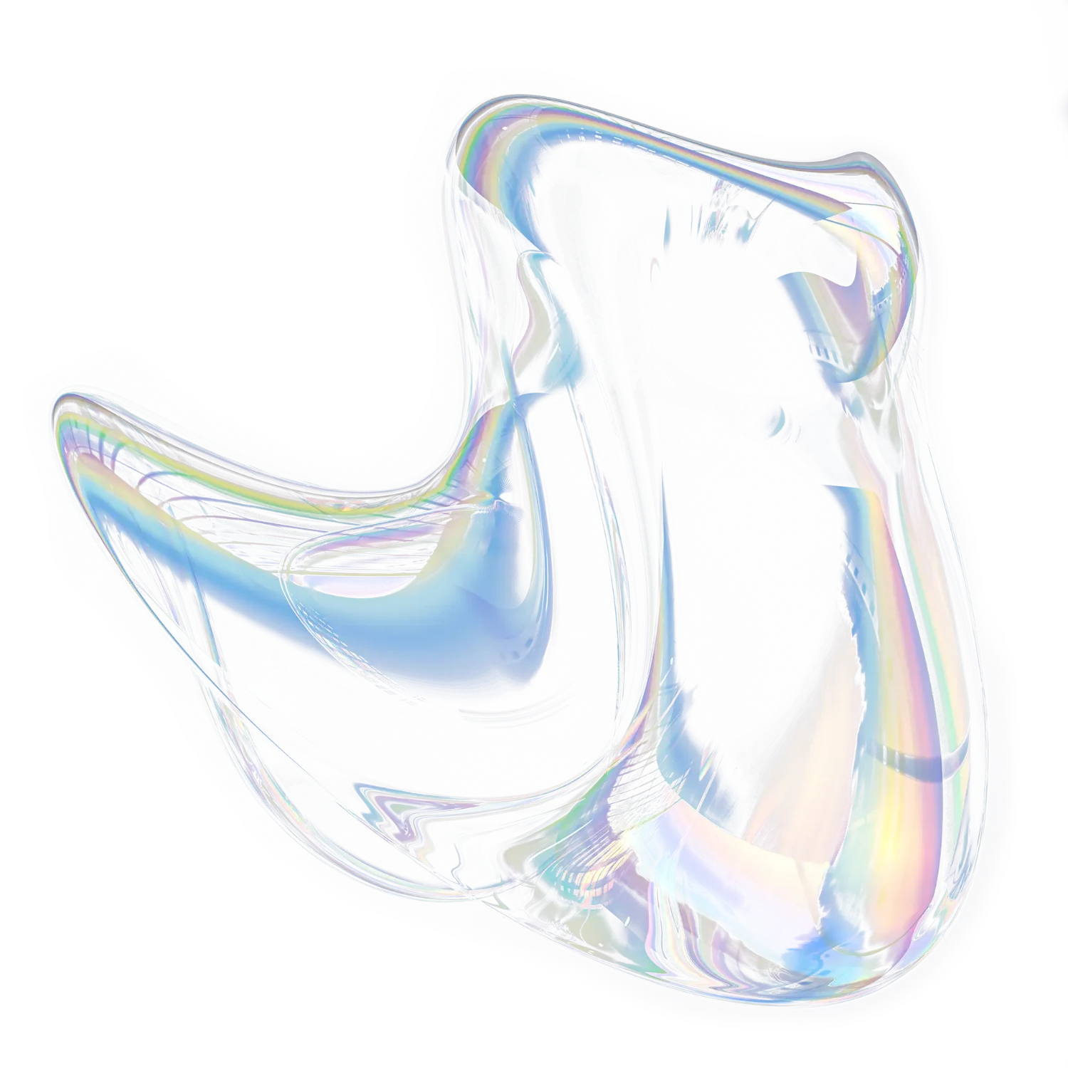 Bolla trasparente con riflessi colorati