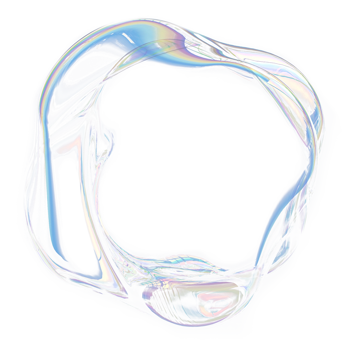 Bolla trasparente con riflessi colorati